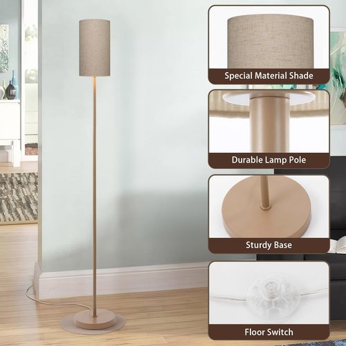EOEYYOYB Floor Lamps for Living Room Modern Tall Lamp for Bedroom Office Corner (Brown, 65'')