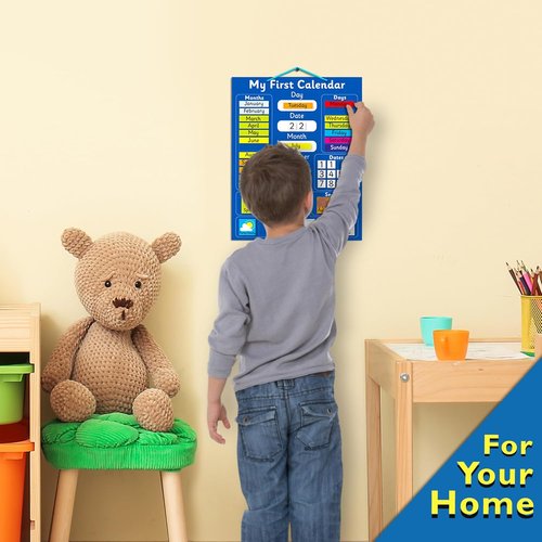 Fridge Magic Interactive Children's Magnetic Learning Calendar - Fun Educational Tool for Time & Seasons - 40x32 cm