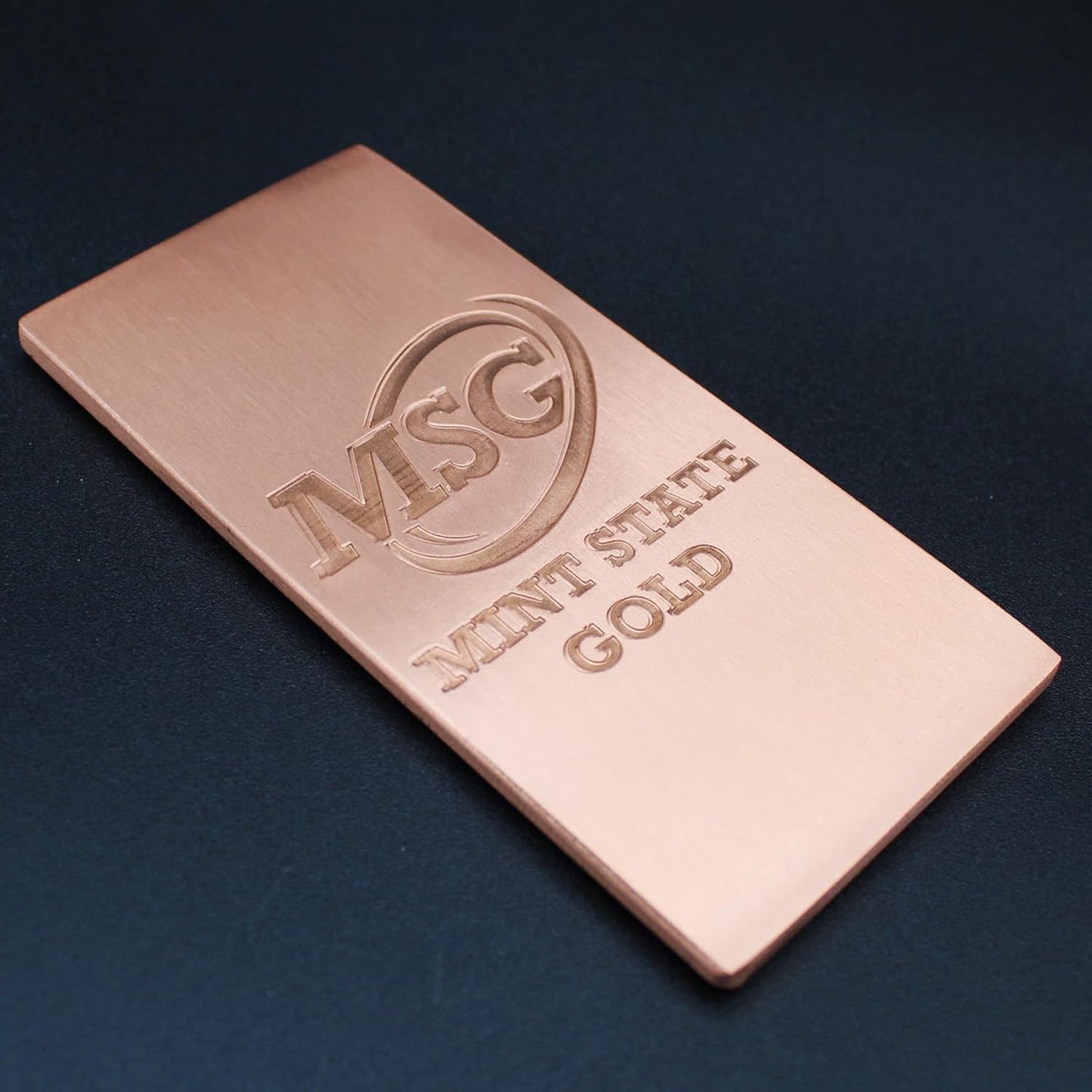 1 lb Copper Bar (Flat Style) .999 Pure Bullion with Periodic Table Element Design (1 Pound) by Mint State Gold