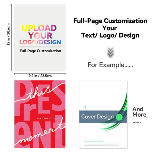 EASYPNP 100 Pack Custom Folders, Custom Logo Folder, Business Folder with Logo, Paper Folder with Two Pockets, Document Holders, School Folders, Holds 8.5" x 11" Paper, Card Slot, Reinforced Edge