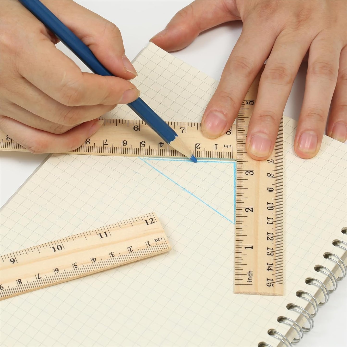 Wooden Ruler 12 Inch - 6 Pack High-Quality Easy-to-Read Metric Rulers for Home & Office | Ideal for Drawing