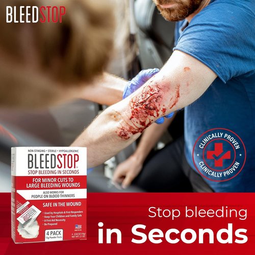 BleedStop™ First Aid Powder - Rapid Blood Clotting Solution for Severe Wounds | 5 Pack (15g)