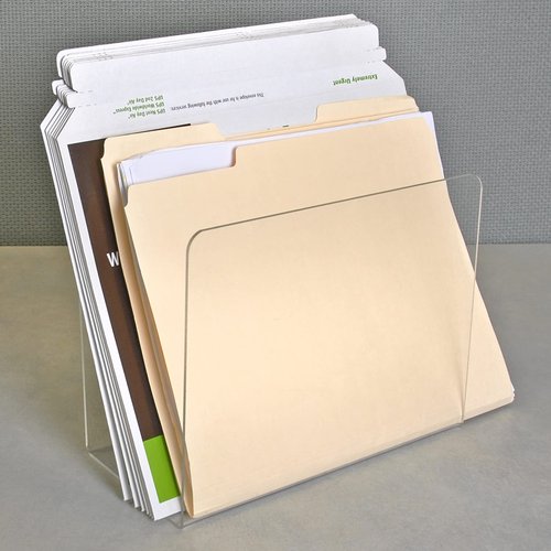 Azar Displays 255084 Large Standing File Holder/Sorter Desk Organizer, 4-Pack, Clear