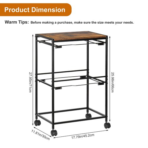 TQVAI Hanging File Folder Organizer, 2-Tier Rolling File Cart with Wheels, Letter Legal Size Folders Hangers for Office, Home, Classroom, Black