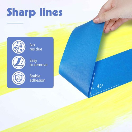 Fyguard 6 Rolls Blue Painters Tape 2.83Inch×55 Yards (Total 330 Yards) Painters Tape Bulk, Blue Masking Tape for Wall Painting Packaging DIY Project