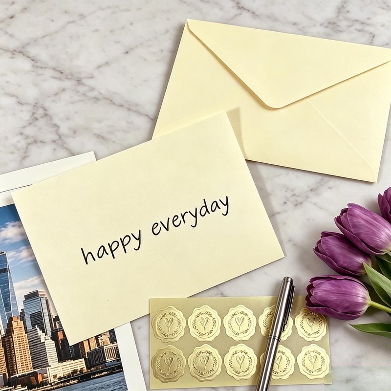 30 Pack 5x7 Inch Envelopes with Gold Seal Stickers, A7 Envelopes for Wedding Invitations, Greeting Card (30, Beige)