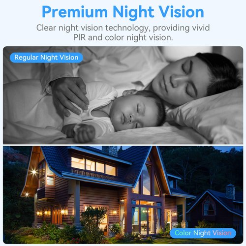 Thybro Magnetic Security Camera Wireless - 2K HD Video, AI Motion Detection, Battery Powered, Ease of Setup, 2-Way Audio,IR Color Night Vision, Waterproof, Outdoor & Indoor Surveillance