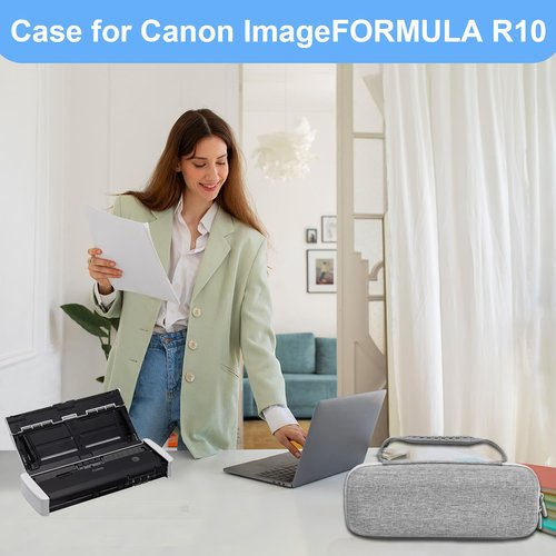 Klawdsky Hard EVA Travel Case Fits for Canon imageFORMULA R10 / P-215II Portable Document Scanner,CASE ONLY