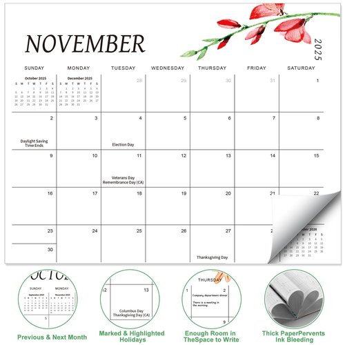 Calendar 2025-2026, Magnetic Calendar for Refrigerator – Fridge Calendars from July 2025 to December 2026, 15"x12", Greenery Design, Thick Paper, Easy Organizing for Kitchen & Home & Office