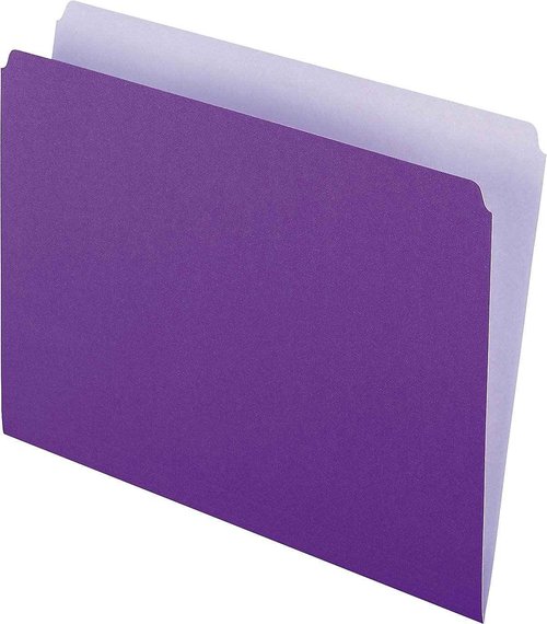 Pendaflex Two-Tone Color File Folders, Letter Size, Lavender, Straight Cut, 100/BX (152 LAV)