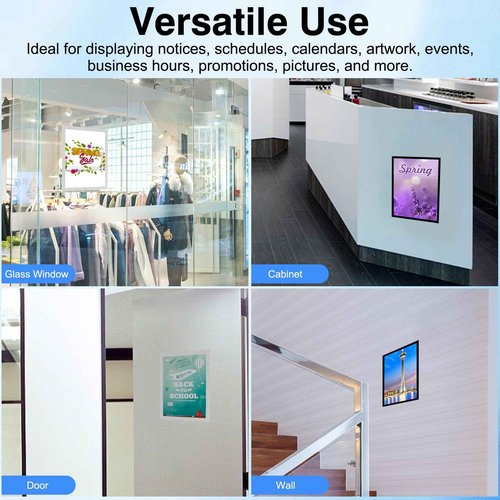 MFoffice Self-Adhesive Magnetic Document Sign Holder 8.5X11'',Silver,Pack of 10