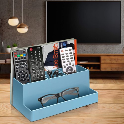 Acrimet Desktop Organizer - Multi Organizer Caddy Holder for Office, Home and School use (Plastic) (Solid Blue Color)