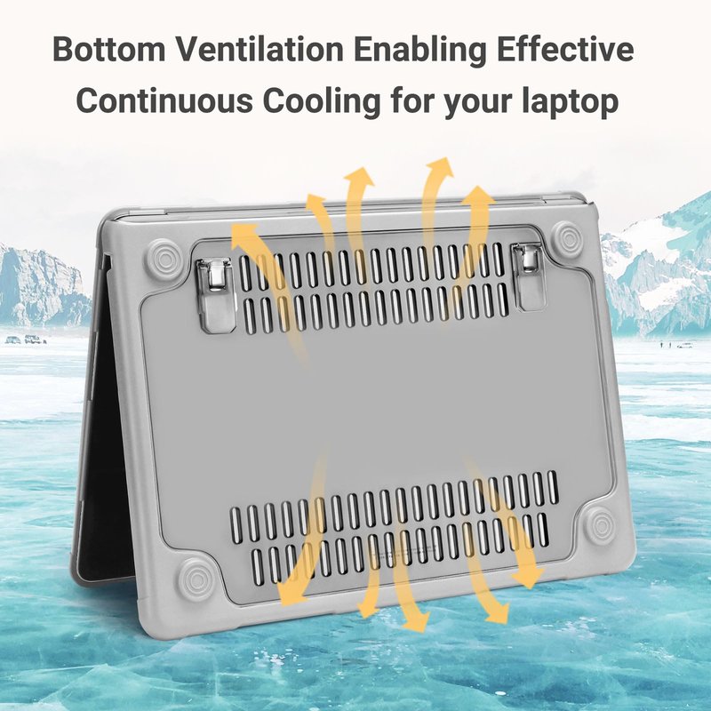 MOSISO Shock-Absorbing Cover Compatible with MacBook Air 13 inch Case 2026-2022 M5 A3449 M4 A3240 M3 A3113 M2 A2681, 4 in 1 Kit Anti-Crack Hard Shell with Kickstand for MacBook Air 13.6, Matte Clear