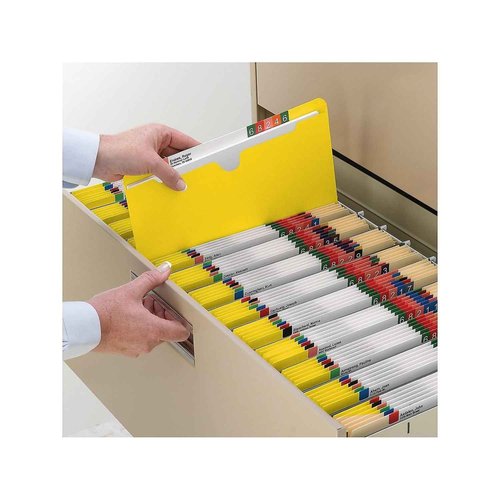 Smead File Jacket, Reinforced Straight-Cut Tab, Flat-No Expansion, Letter Size, Yellow, 100 per Box (75511)