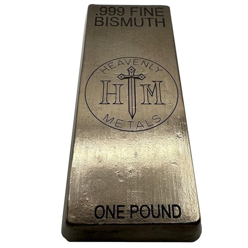 1 Pound 99.9% Pure Bismuth Hand Poured Metal Bullion Bar Ingot – Collectible Element for Display, Science Experiments, DIY Casting, Paperweight