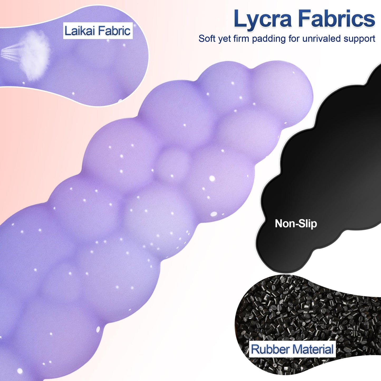 LJYZMD Cloud Wrist Rest Set for Keyboard and Mouse, Includes Cute Coaster, with Computers and Laptops(Purple Star Set)