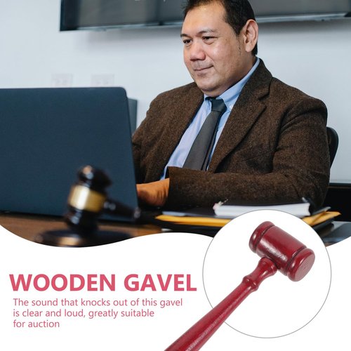 Kids Dark Red Plastic Judge Gavels - 5Pcs Courtroom Role Play Accessories Ideal for Christmas Costumes 4 33 X 1 37 X 3 14 Inch