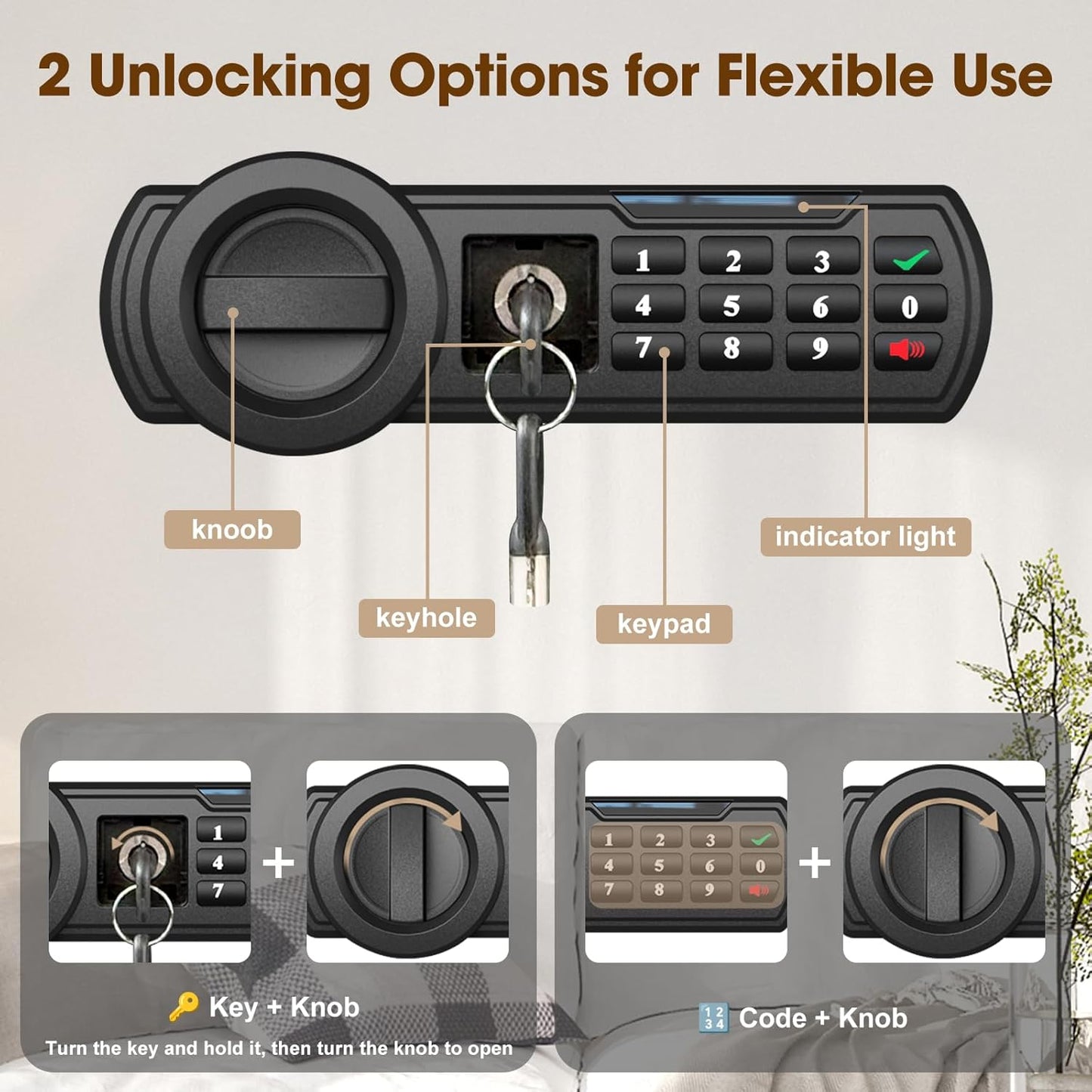 <1.6 cu.ft.>Goldenkey Digital Safe with Electronic Keypad, Document Safe with Removable Shelf, Personal Safes Box Perfect for Guns, Laptop for Home, Office, Hotel, 11.81"D x 14.96"W x 11.81"H