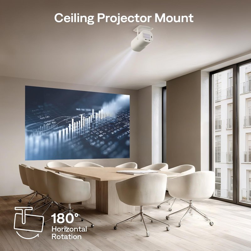Durable Non-slip HY300 Projector Ceiling Mount, projector Wall mount for HY300Pro , Stable Holder Compatible with CLOKOWE, Thunrlge, MAGCUBIC, LYNCAST, CHICDAZE and other HY300&Pro Projector, White
