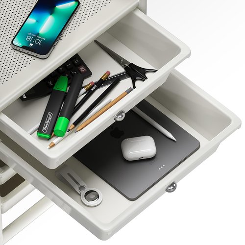 5 Tier Rolling Cart with 5 Drawers, Multipurpose Rolling Storage Cart with Drawers and Universal Casters Easy Movement Plastic Art Cart Organizer on Wheels for Classroom, Bedroom, Office, Bathroom