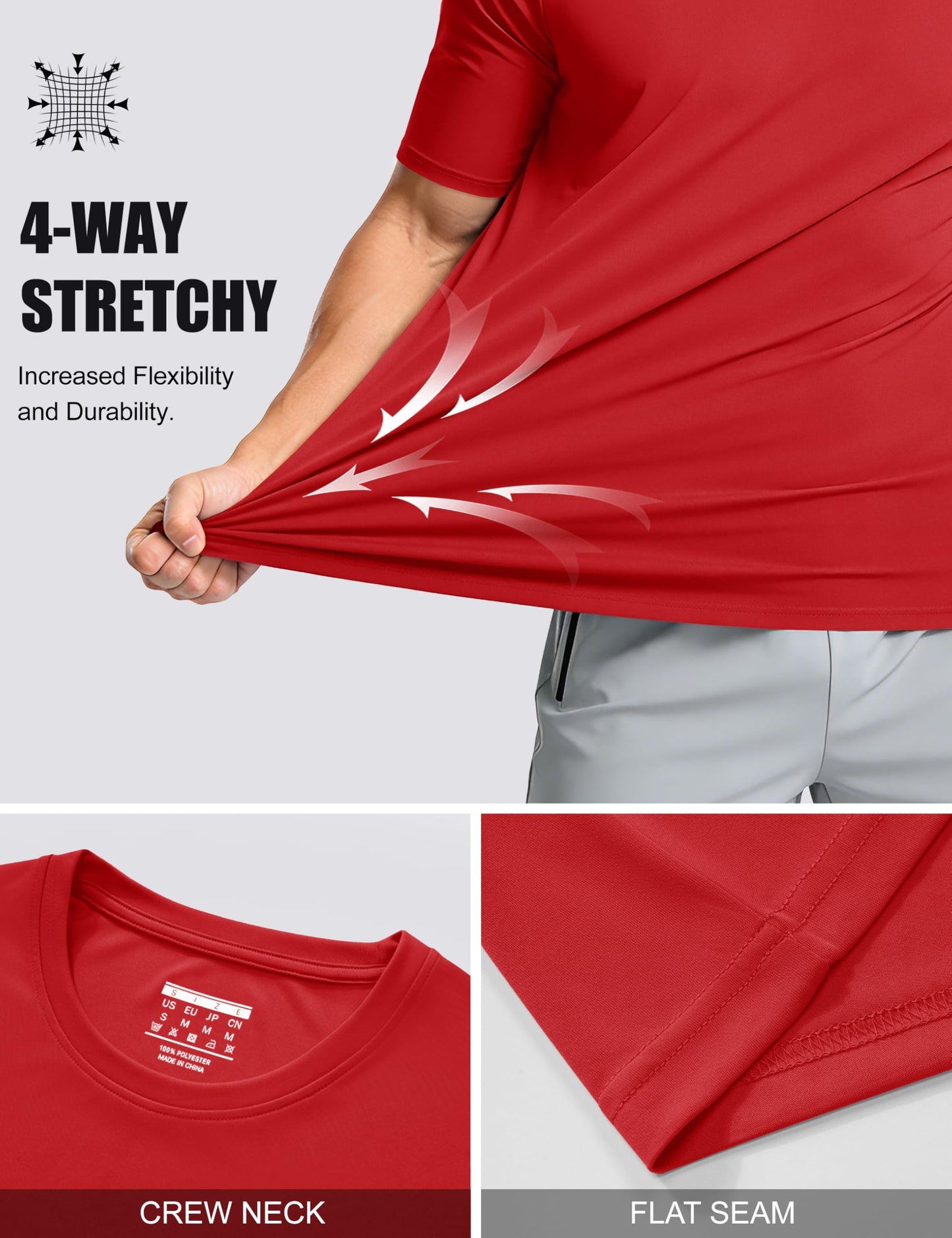 Athletic T-Shirts for Men Summer Shirts Quick Dry Top Tee Rash Guards Running Shirt Dry Fit Lightweight Sun Shirts Gym Active T-Shirt