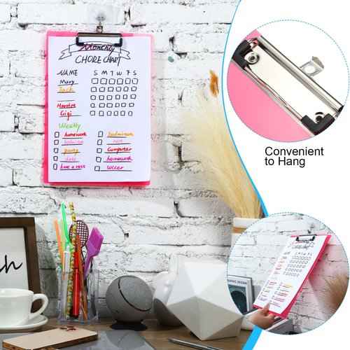 30 Pieces Clipboards, Plastic Clipboards with Low Profile Clip A4 Letter Size Cute Clip Boards Holds 100 Sheets for Home Office Classroom Supplies, 12.5 x 9 Inch (Classic Style)