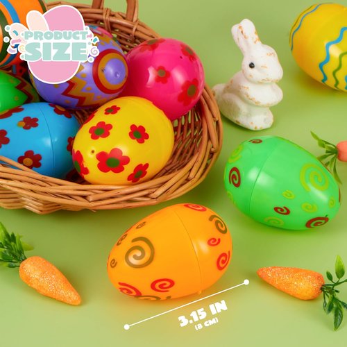 JOYIN 72-Pack Plastic Easter Eggs - Bright, Fillable 3.15'' Eggs for Hunts & Party Favors