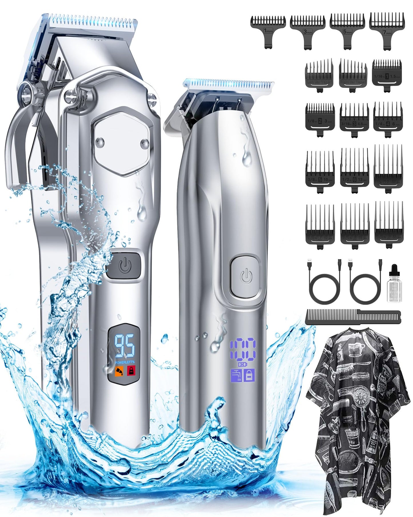 Romanda Clippers and Trimmers Set, Hair Clippers for Men Cordless,Mens Clippers and Grooming Set,Barber Clippers Set