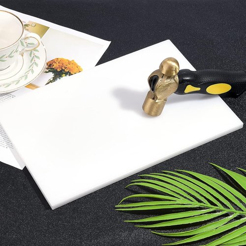 BENECREAT White Plastic Board Sheet - Durable Waterproof Cutting Mat for Signage & Crafts | 11.8x8 Inch, 1cm Thick