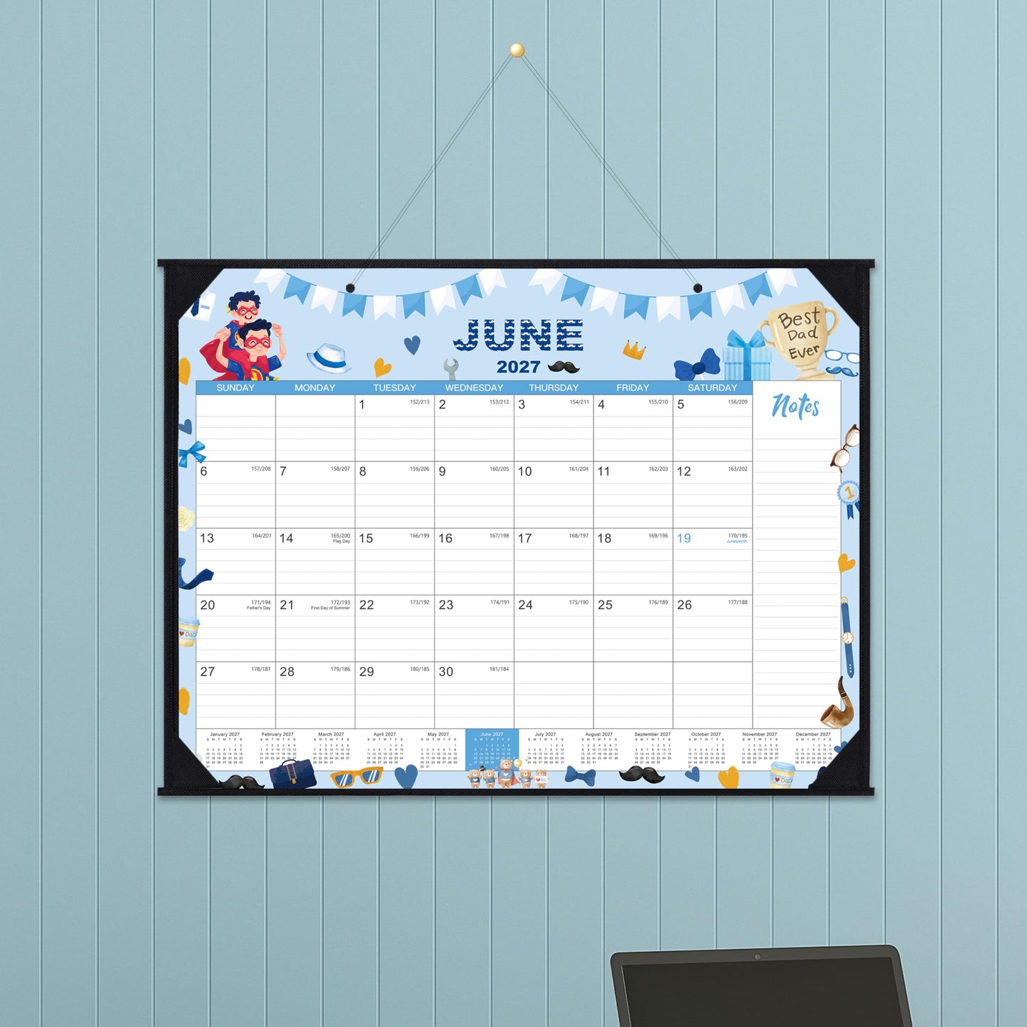 2026-2027 Desk Calendar - Large Desk Calendar 2026-2027, Jul.2026 - Jun.2027, 22" x 17", 12 Months Desktop Calendar with Corner Protectors, Desk Pad, Large Ruled Blocks - 12 Different Themes