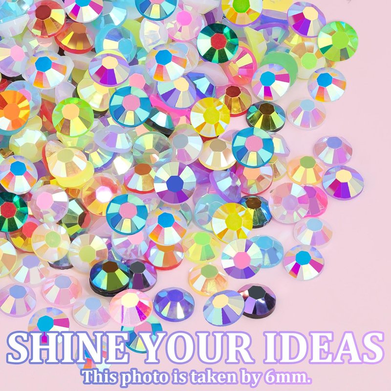 8500Pcs Resin Rhinestones with Tweezers for Crafting, Mixed-Color 5mm Bedazzling Crystal with 3Pcs 10ml B7000 Jewelry Glue for DIY Crafts Clothing Tumblers Shoes Fabric Nail Art