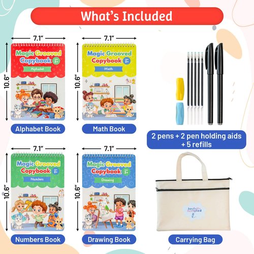 Grooved Writing Books for Kids 3-5, 6-10 with Positive Affirmations & Mindfulness; Magic Grooved Writing Practice for Kids; Teacher Must Haves for Preschool, Kindergarten or Elementary Kids Books.