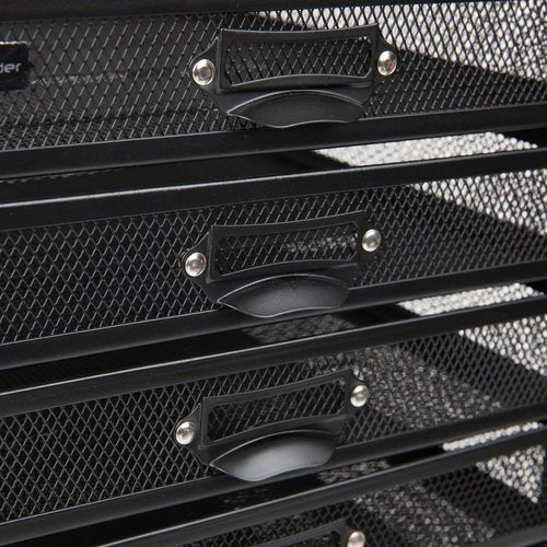 Mind Reader 10-Drawer Desk Organizer for Office Supplies, Crafts, Mail Sorting & More, Metal Mesh, 10.75"L x 14"W x 21.25"H, Black