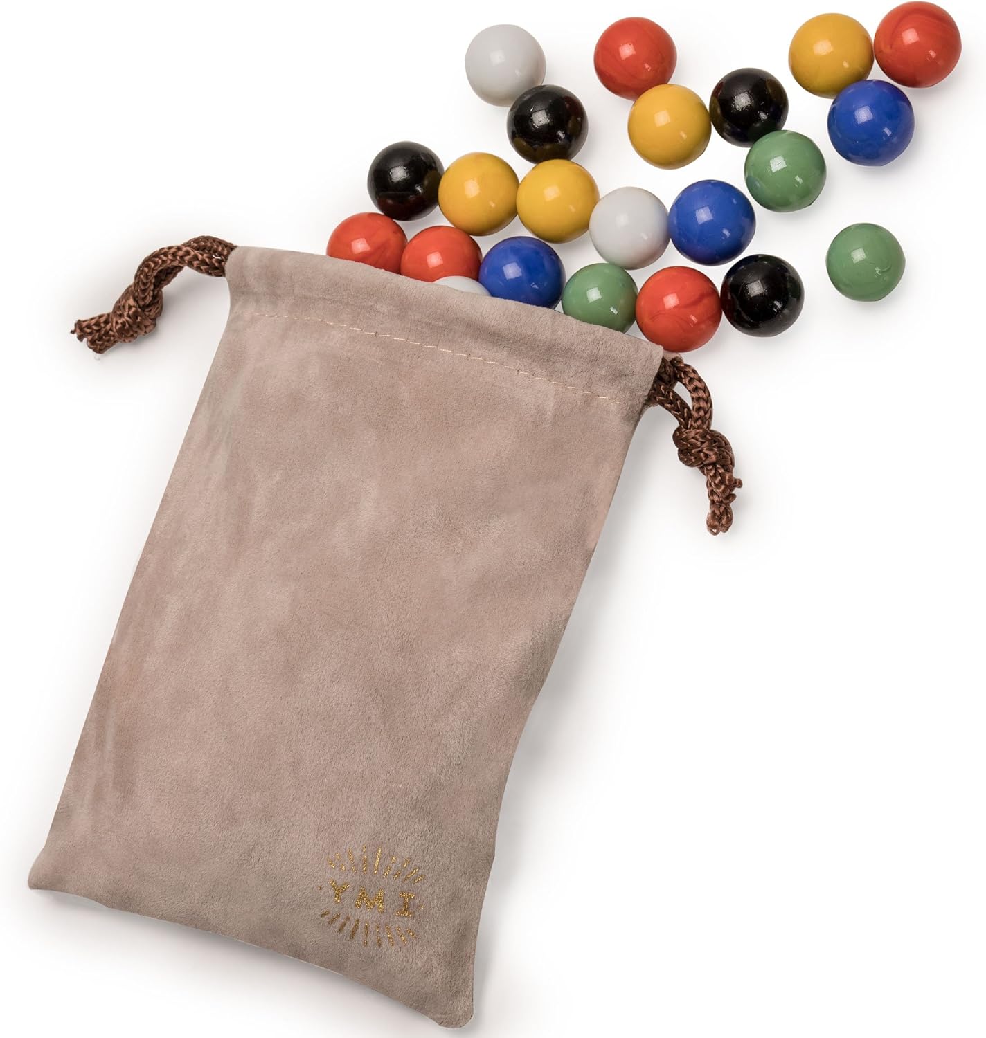 Yellow Mountain Imports Chinese Checkers Marbles Set - 60 Solid Color Pieces, 16mm