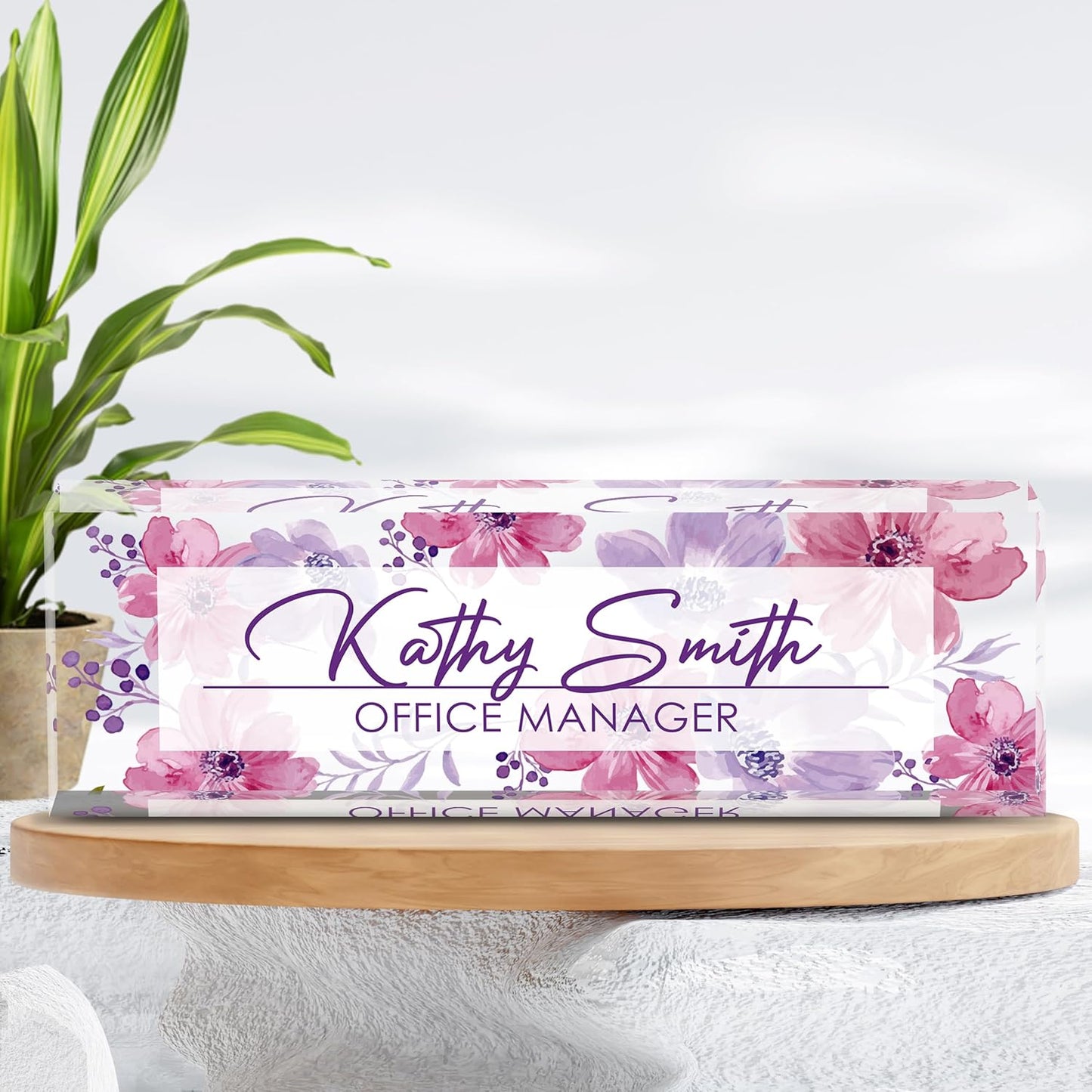 Skiennix Personalized Desk Name Plate - Custom Acrylic Office Accessory | Ideal Gift for Coworkers & Teachers