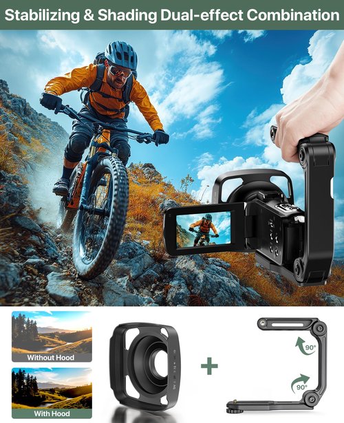 4K Video Camera Camcorder 64MP Vlogging Camera for YouTube 18X Digital Zoom 3.0" IPS Screen IR Night Vision with External Stereo Microphone,Handheld Stabilizer,Remote,Lens Hood,32G Card &2 Batteries