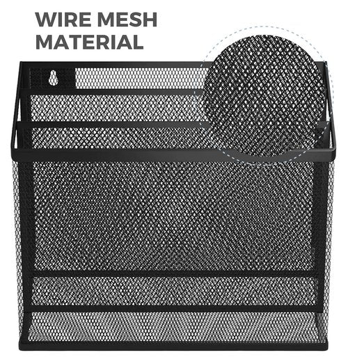 1InTheOffice 3 Tiers File Folder Organizer, Desk Sorter, Black Mesh Organizer