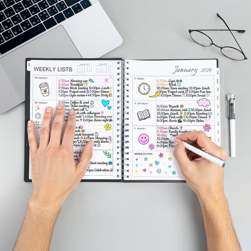 M&G 2026 Planner, Weekly and Monthly Planner Calendar, Jan 2026-Feb 2027 Agenda Book With Monthly Tabs for School Work Home Supplies, A4 8.5" x 11"