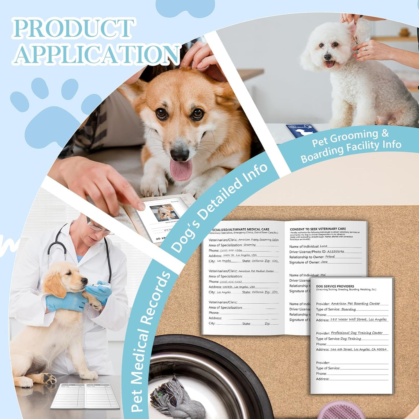 1 Pack Puppy Shot Record Booklets 12 Sheets Per Pack Dog Vaccination Record Book Dog Health Records 5*3.5inch Dog Information Record Notebook dog medical and vaccine book for Pet Lovers Doggy Medical