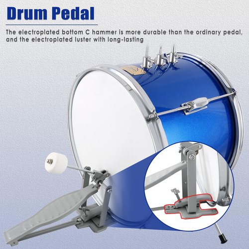EASTROCK Kids Drum Set, 3 Piece 14'' Junior Drum sets for Drummer,Beginner, Drum Set for 5-7 Years Old with Adjustable Throne,Cymbal,Pedal,Drumsticks (Dark Blue)