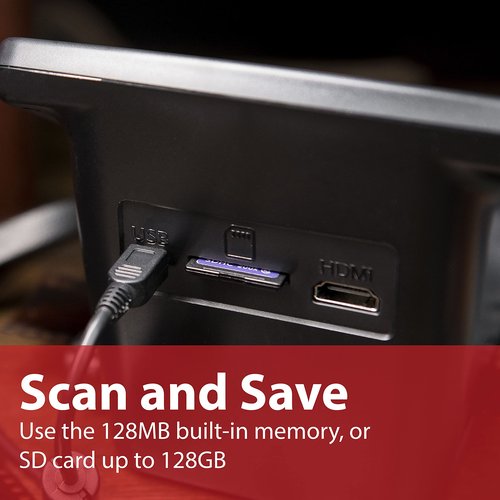 Magnasonic All-in-One 24MP Film Scanner with Large 5" Display & HDMI, Converts 35mm/126/110/Super 8 Film & 135/126/110 Slides into Digital Photos, Built-in Memory with a HDMI Cable