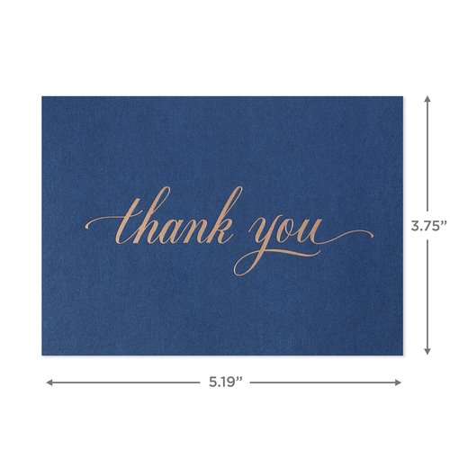 Hallmark Pack of Thank You Cards, Elegant Silver Foil (40 Thank You Notes with Envelopes)
