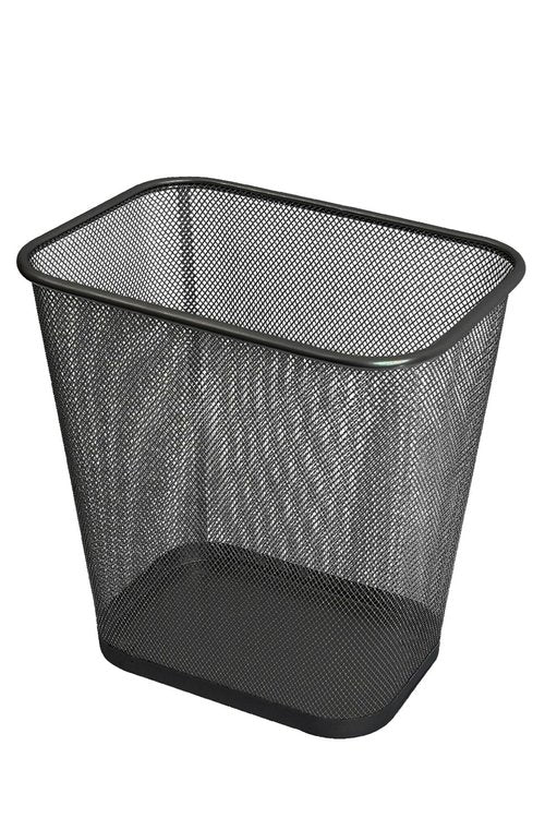 YBM HOME Mesh Wastebasket Trash Can for Home and Office Workspace, Metal Office Trash Can Rectangular-Shaped, 3.5 Gallon (2 Pack), Black 1103s