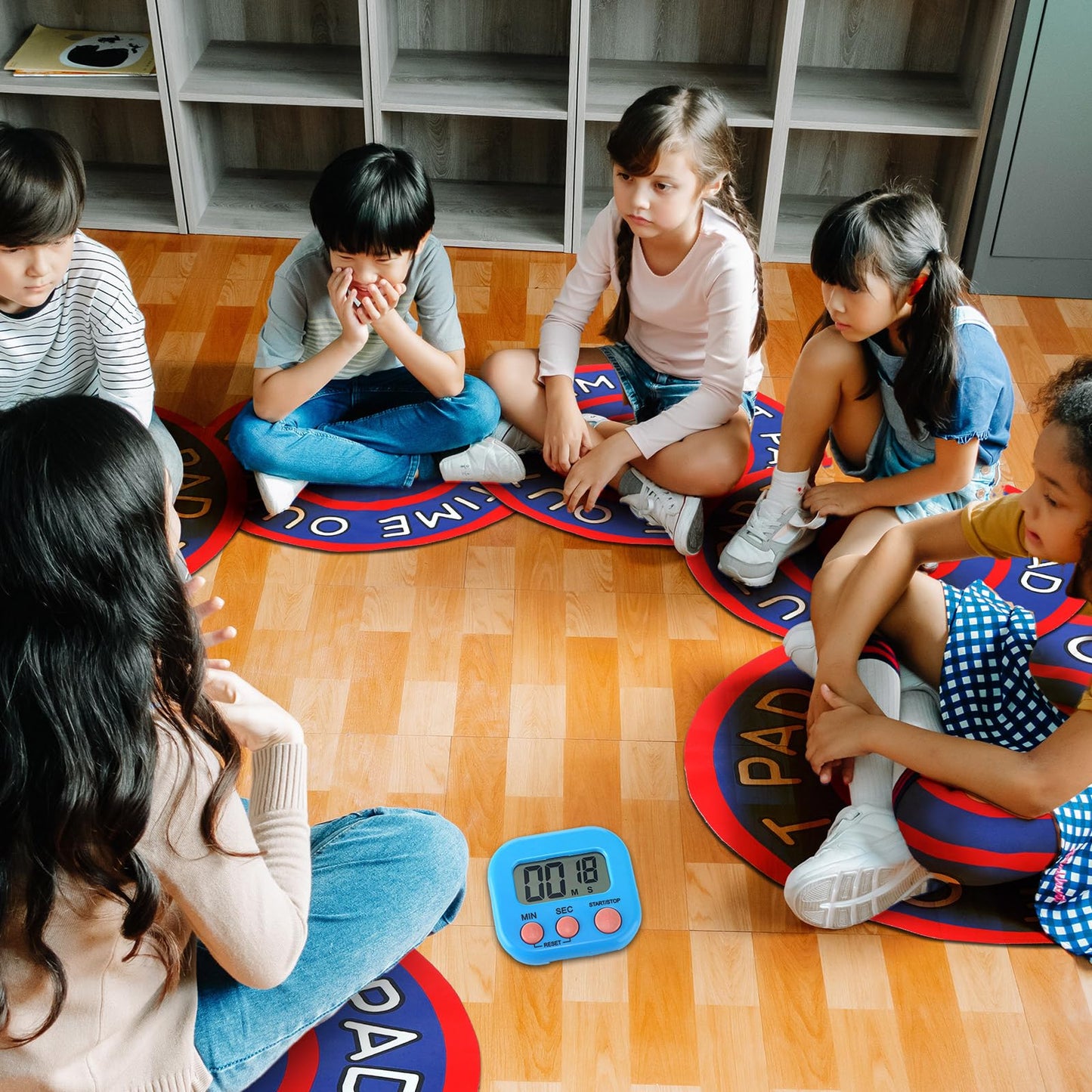 Nuanchu Time out Chairs for Toddlers Time out Chair Pad Rug Mat with Timer 24'' Calm Down Corner Mat Floor Seating Sit Reading Daycare for Classroom Enhances Discipline and Fosters Positive Behavior
