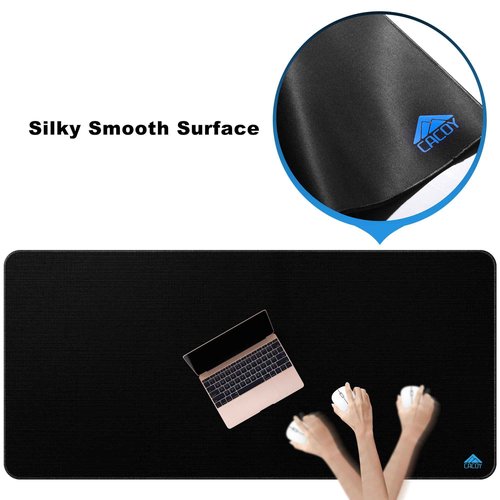 Cacoy 59" x 27.5" Large Gaming Mouse Pad XXXL, Extended Mega Size Professional Mouse Mat Desk Mat for Desk, Non-Slip Mousepad with Special-Textured Surface, Anti-Fray Stitched Edges Desktop Pad, Black