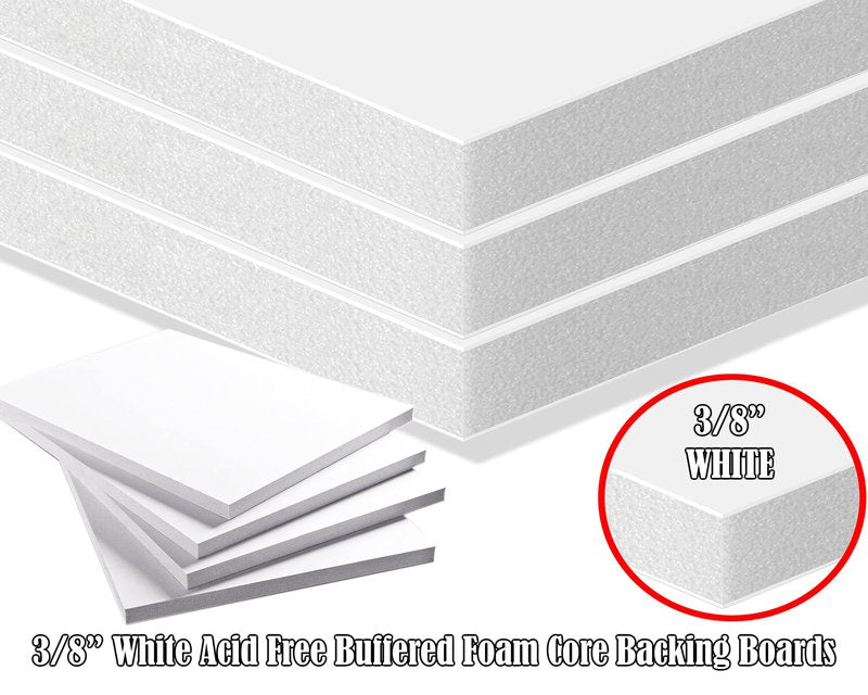 Foam Board 24x30 10PK 3/8 Thick Rigid Foam Core Boards, Foam Poster Board White Foamboard 24x30 Large Acid Free Foamcore Sheets, Polystyrene Foamboard Large Foamcore Backing for Backdrop, Display