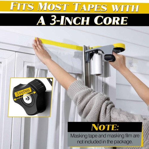 Enhon Painter's Tape and Masking Film Dispenser Kit with 12 Inch Film Blade for CuttingTape, Masking Film & Paper, Masking Tool for Home, Office Improvements Protects Surfaces from Paint Splatters