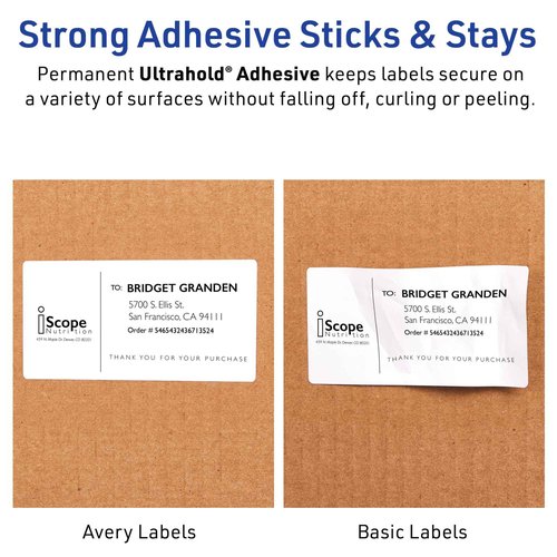 Avery Waterproof Printable Shipping Labels with Sure Feed, 5.5" x 8.5", White, 100 Blank Mailing Labels (5526)