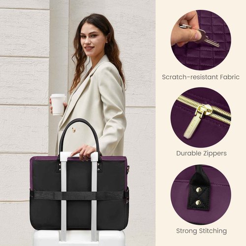LOVEVOOK 15.6 Inch Teacher Tote Bag for Women Work, Laptop Bag Work Tote Bag Nurse Bags With Large Cup Holder, Professional Computer Briefcase Business Large Purses Handbag, Diaper Bag Mother Gift