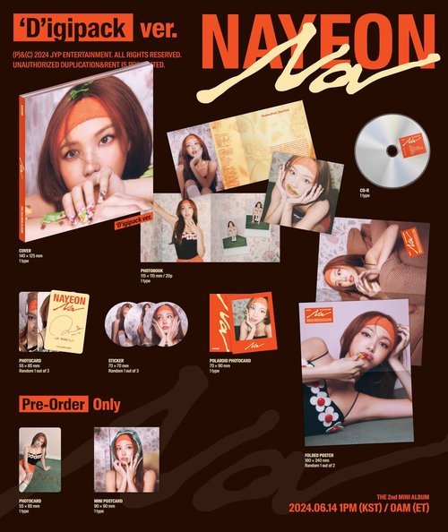 TWICE Nayeon NA 2nd Mini Album with Tracking Sealed TWC NA YEON (Full SET(A+B+C+Digipack+Nemo))
